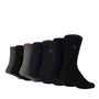 Jeff Banks Men's - 7 Pack Oxford Plain Socks Black Assorted - (7/11)