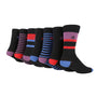 Jeff Banks Men's 7 Pack Cotton Jaquard Socks - Black