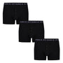 Jeff Banks 3 Pack Men's Marlow Button Boxer Shorts- All Black