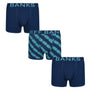 Jeff Banks Men's 3 Pack Plain And Patterned - Cotton Trunks  - Navy (Y9015)