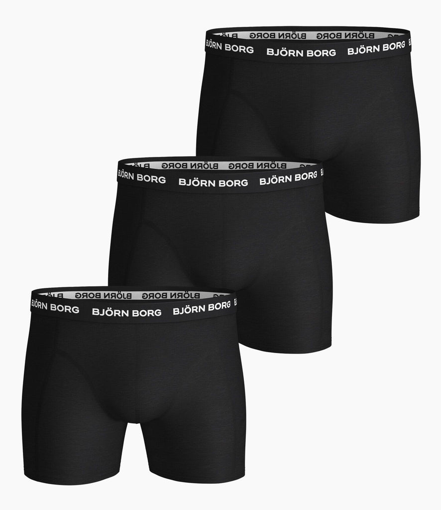 Björn Borg - SHORTS SAMMY SOLID - underwear - black - 0 Björn Borg - SHORTS SAMMY SOLID - underwear - black - 1 LEARN MORE CARE TIPS SIZE GUIDE SHIPPING & RETURNS REVIEWS (53) This set includes: 3 pack About the product Regular Medium waist 95% cotton, 5% elastane Boxer brief style 3-pack Fine wash at max. 40˚C Product information This 3-pack of Björn Borg Solid Essential Shorts is made from soft BCI cotton jersey. They have a mid-rise waist and a medium leg length. With a panel on the crotch for...