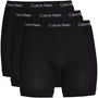 Calvin Klein 3 Pack Cotton Stretch - Longer Leg Boxer Brief Shorts ( BLACK / BLACK )