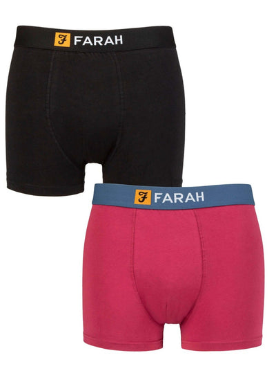 Farah Mens 2 Pack Cotton Classic Fitted Trunks - Boxer Shorts