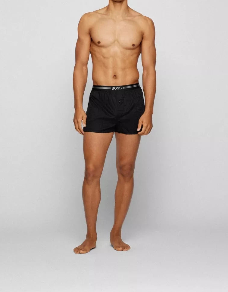Hugo Boss Two-Pack Woven Boxers / Pyjama Shorts - Black