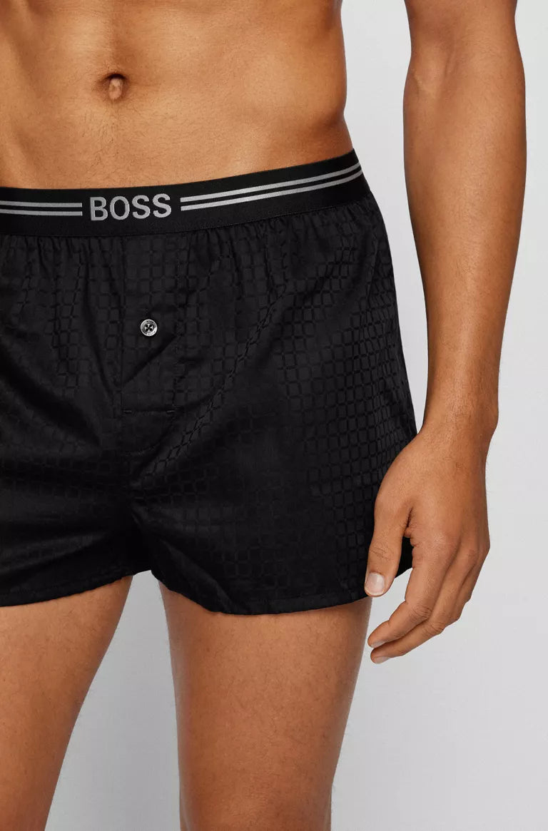 Hugo Boss Two-Pack Woven Boxers / Pyjama Shorts - Black