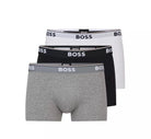 Boss - 3 Pack Stretch Cotton Trunks - Black/Grey/White