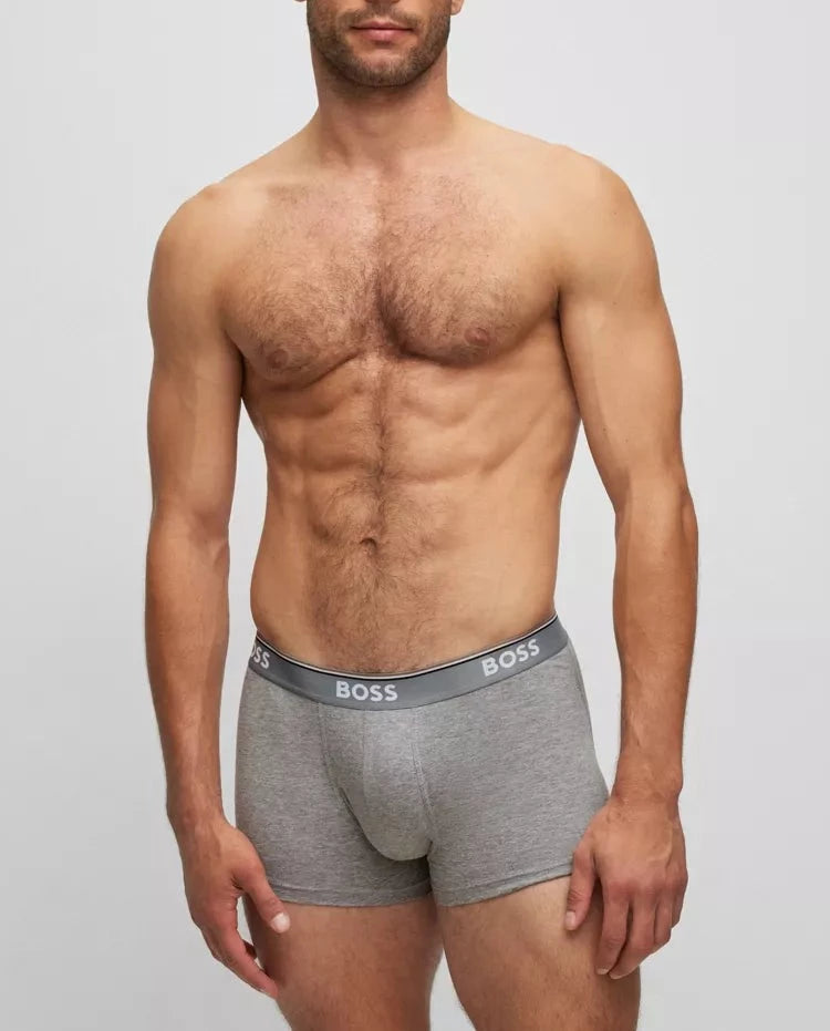 Boss - 3 Pack Stretch Cotton Trunks - Black/Grey/White