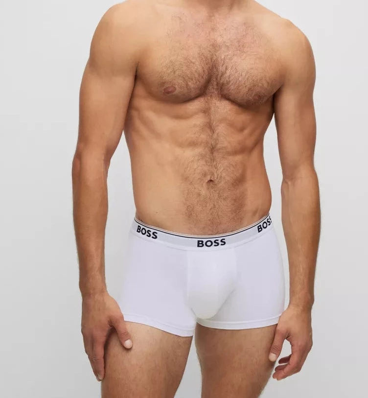 Boss - 3 Pack Stretch Cotton Trunks - Black/Grey/White