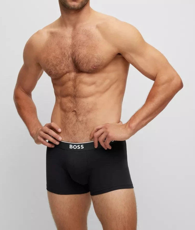 Boss - 3 Pack Stretch Cotton Trunks - Black/Grey/White