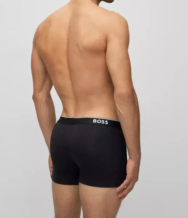 Boss - 3 Pack of Stretch Cotton Boxer Briefs Logo Waistbands - Black