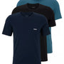 Boss 3 Pack of Crew Neck T-Shirts In Cotton Jersey - Black, Blue - 972