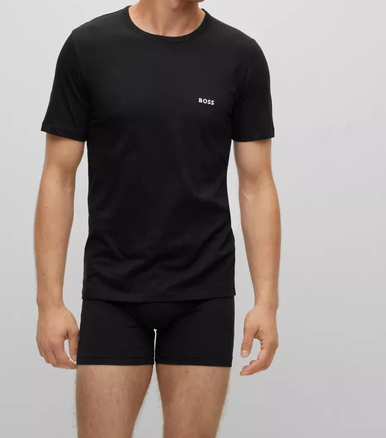Boss 3 Pack of Crew Neck T Shirts In Cotton Jersey Red Black
