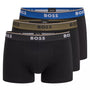 Boss - 3 Pack of Stretch Cotton Trunks with Logo Waistbands - Patterned