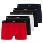 Boss Cotton Stretch 5 Pack Trunks with Logo Waistbands - Black / White / Red