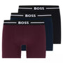 Boss 3 Pack of Stretch-Cotton Boxer Briefs - Dark Blue/Red