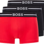 BOSS Men's - 3 Pack Organic Cotton Trunks - Black/Red/Black