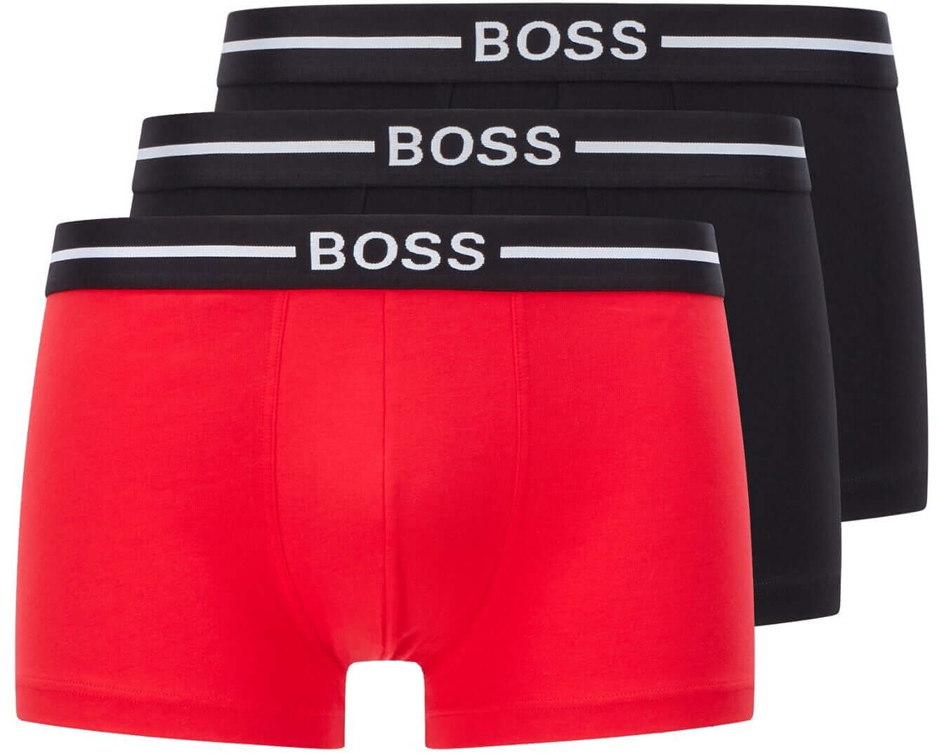 BOSS Herren Trunk Unterhosen – 95% Baumwolle, 5% Elasthan, 2er Pack Silber/Grau, Größe S