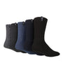 Jeff Banks Men's 5 Pack Wool Mix Rib Boot Socks - Blue / Black / Charcoal / Grey