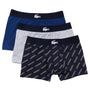 Lacoste Men’s Stretch Cotton Trunk 3-Pack - Blue/White/Grey