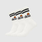 Ellesse Pullo 3 Pack Socks - White