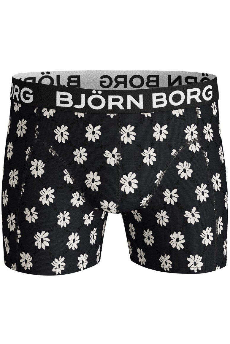 Björn Borg Men's 2 Pack Boxers - Flower Grid (Black, Flower Black)