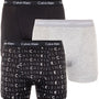 Calvin Klein 3 Pack Cotton Stretch – Normal Rise Trunks ( Black Allover Logo )