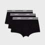 Emporio Armani 3 Pack Trunks - Stretch Cotton -Black with Grey Waistband